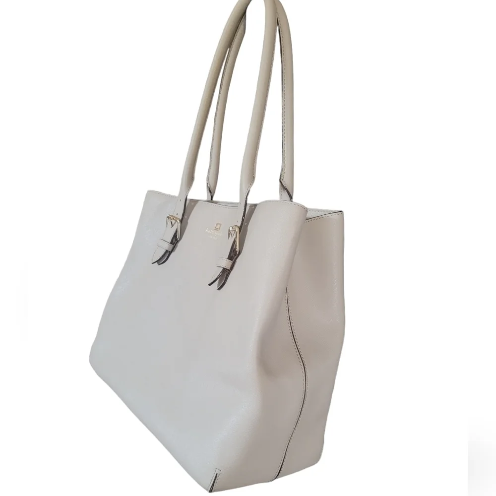 Kate Spade New York Airel Cove Street‎ Saffiano Leather Beige Tote Bag